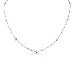 Halskette aus 18k Weißgold mit Diamanten, 40 cm