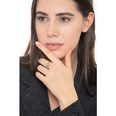 0,45 ct Trilogy Ring aus 18k Weißgold 