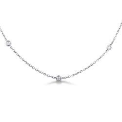750er Weißgold mit 9 Diamanten, 45 cm  2