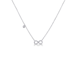 Halskette 750er Weißgold mit Unendlichkeitszeichen aus Diamanten