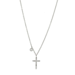 Kreuz Kette Weißgold 750 mit Diamant-Anhänger