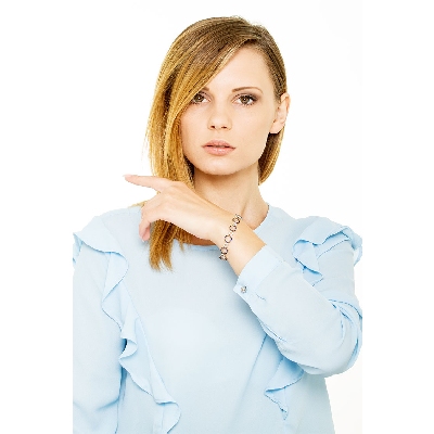 Saphir Armband Damen mit Diamanten Weißgold 18k