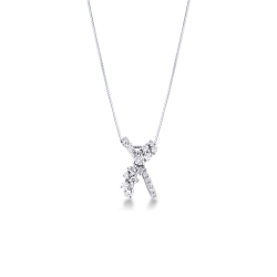Weißgoldkette mit Diamant-Kreuz-Anhänger