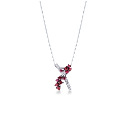 Rubin Kette mit Diamanten Weißgold 750