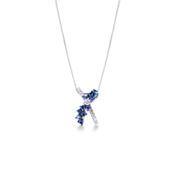 Halskette mit blauen Saphiren und Diamanten