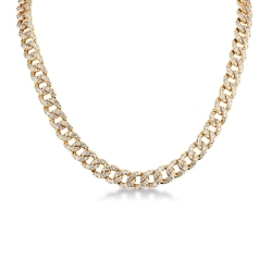 Gelbgold 18K Iced Out Kette mit Diamanten