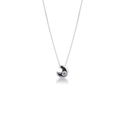 Weißgold Kette Damen mit Designer Diamant-Anhänger