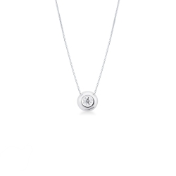 Weißgoldkette mit Solitär-Anhänger