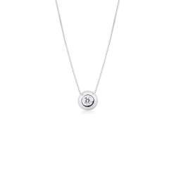 Weißgoldkette mit rundem Diamantanhänger