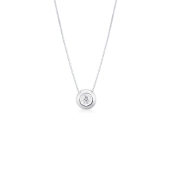 Halskette aus 18K Weißgold mit Diamant-Anhänger