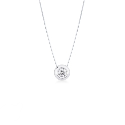 Kette aus Weißgold 750 mit Solitär-Anhänger