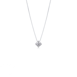 Weißgold Kette mit Solitär Anhänger