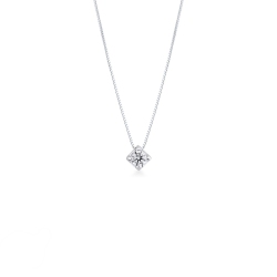 Moderne Solitär 18K Weßgold Kette mit Diamant-Anhänger