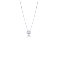 Weißgold Kette mit Diamant Anhänger 0,70 ct Rhombus