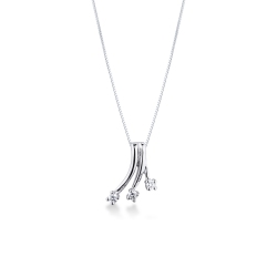 Weißgoldkette mit drei Diamanten