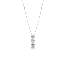 Weißgold ILLUSION Halskette mit 3 Diamantanhängern