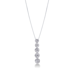 Weißgoldkette mit 5 Diamantanhängern