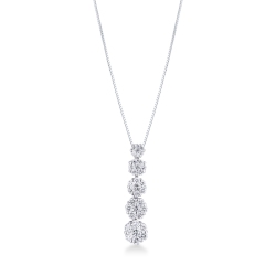 Diamant-Anhänger Halskette Damen Weißgold 750