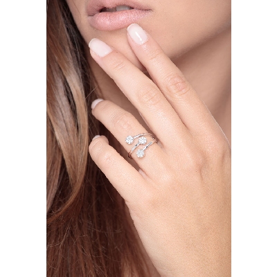 Weißgold Ring ILLUSION mit Diamanten 