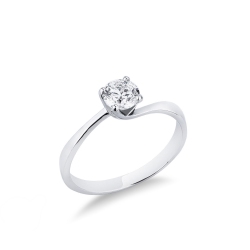 Halbkaräter Antragsring Weißgold 750