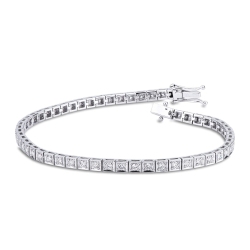 Tennisarmband mit Diamanten Weißgold 18 Karat