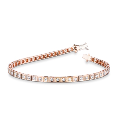 Roségold 750 Tennisarmband mit Diamanten