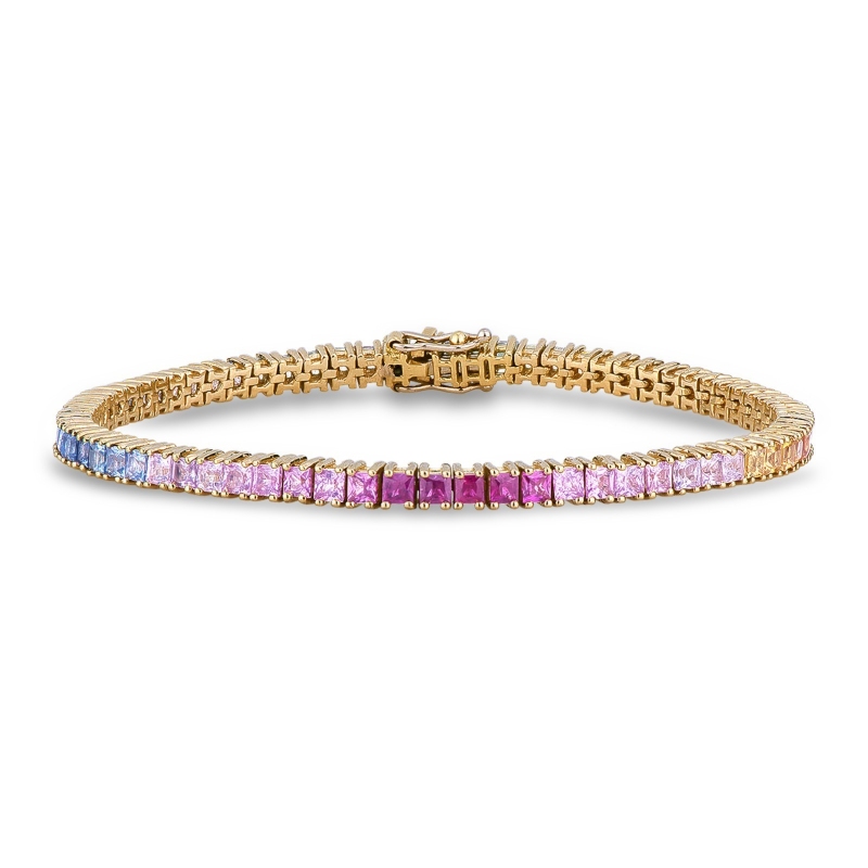 Saphir Armband Tennis Gelbgold Rainbow Kollektion Saphir Armband Tennis Gelbgold Rainbow Kollektion