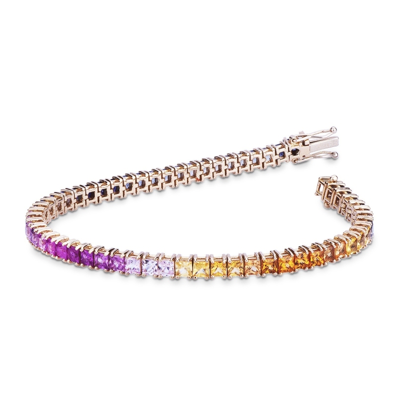 Tennisarmband Gold 18 K – Bunte Saphire Rainbow Tennisarmband Gold 18 K – Bunte Saphire Rainbow