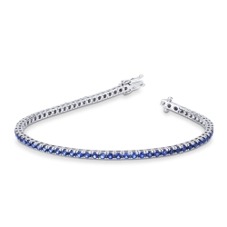 Tennis Armband Weißgold mit blauen Saphiren
