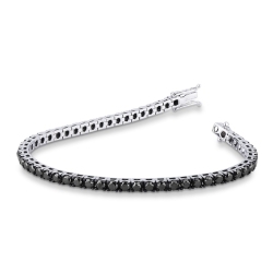Tennis Armband Weißgold mit schwarzen Diamanten