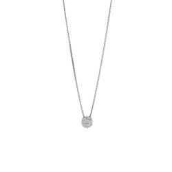 18K Weißgold Kette ILLUSION mit Blume aus Diamanten