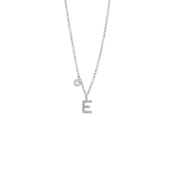 Buchstaben Halskette E Weißgold Diamanten