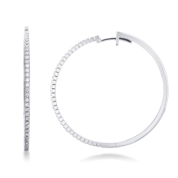 Creolen mit Diamanten Weißgold 18K