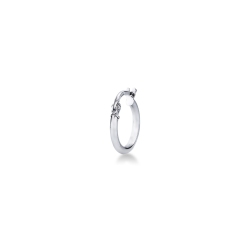 Einzelne Creole aus Weißgold 18K GV Charm