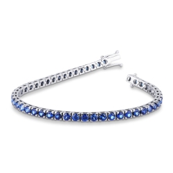 Saphir Armband Damen Herren Weißgold