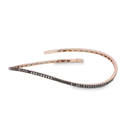 Roségold 18K Armband mit schwarzen Diamanten