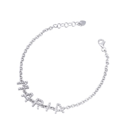 Armband personalisiert mit Namen MARIA aus Weißgold und Diamanten