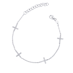 Armband mit Diamant Kreuzen Weißgold