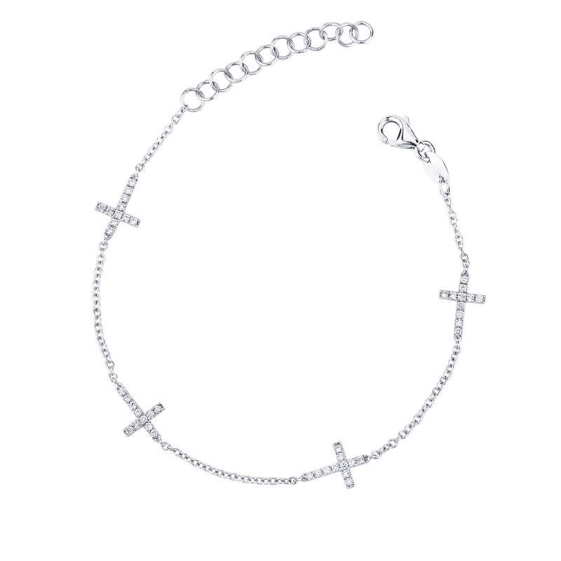 Armband mit Diamant Kreuzen Weißgold