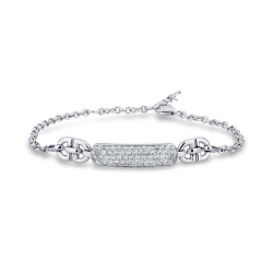 Diamant Armband Herren Weißgold 750