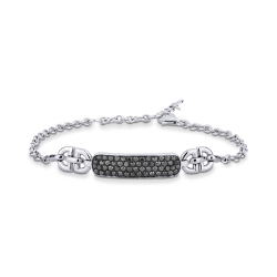 Damenarmband mit einem brünierten Pavé von schwarzen Diamanten