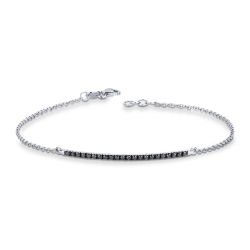 Weißgold Armband mit schwarzen Diamanten Herren