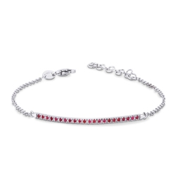 Weißgold 18k Armband mit Rubinen