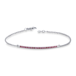 Weißgold 18k Herrenarmband mit Rubinen