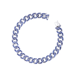 Damenarmband aus 18 Karat Weißgold mit blauen Saphiren
