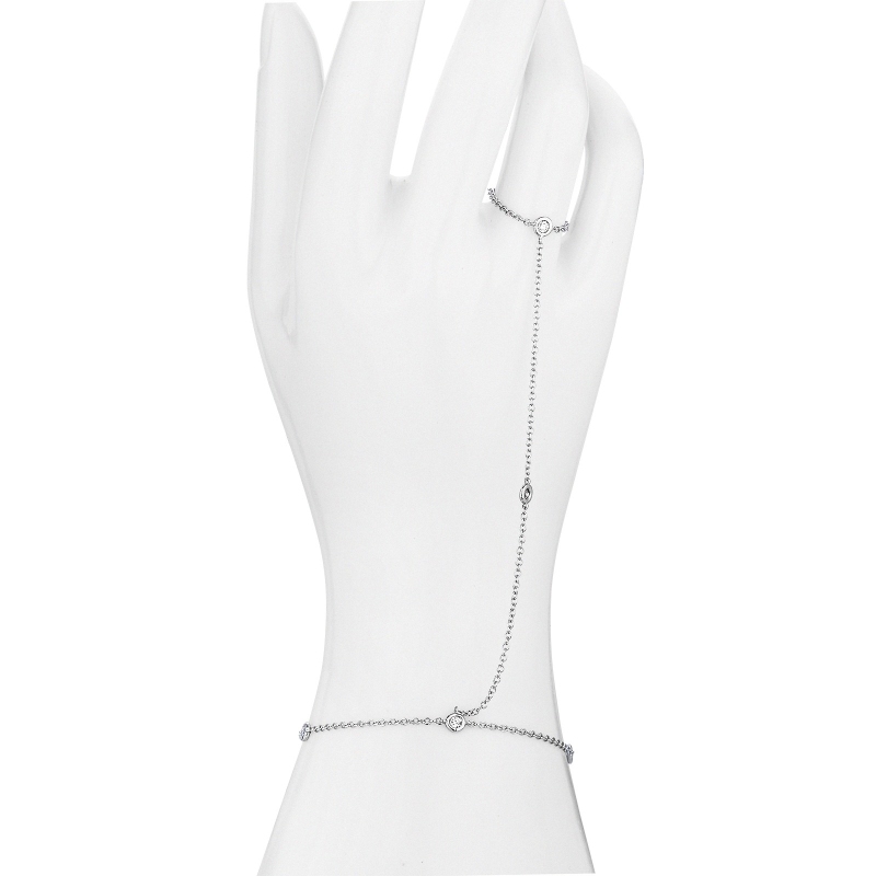 Handkette Weißgold 18K mit Diamanten