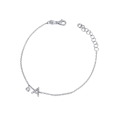Armband mit Diamant-Buchstabe A
