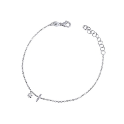 Armband mit Buchstaben I aus Weißgold 18K und Diamanten