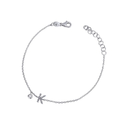 Armband mit Buchstabe K aus Brillanten Weißgold