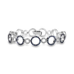 Saphir Armband Damen mit Diamanten Weißgold 18k